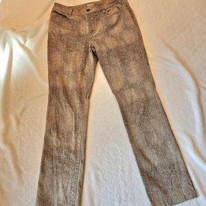 Pants, Chicos Platinum Animal print Cotton and Lycra, Jean style.